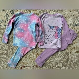Kirkland Girls Long Sleeve Pajama PJ Set, Set of 2, Organic Cotton ~ 3T